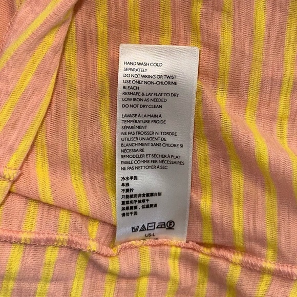 Free People WE THE FREE Night Sky Striped Boho T Shirt in Summer Rose Sz L - Picture 13 of 13